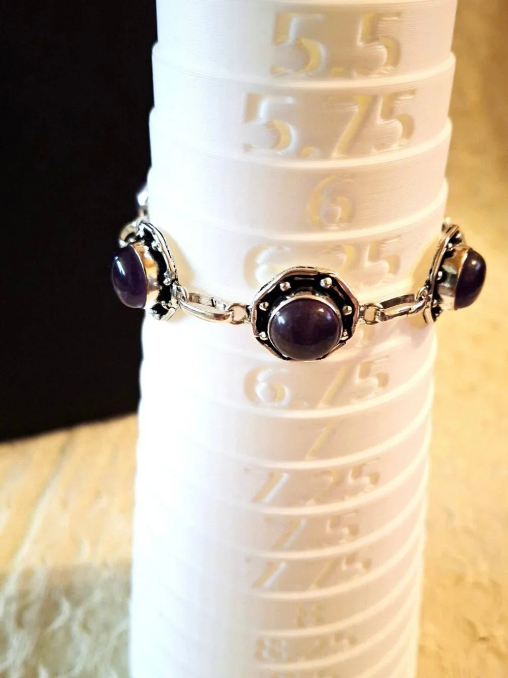Amethyst Gemstone Ethnic Handmade Bracelet NWOT  454